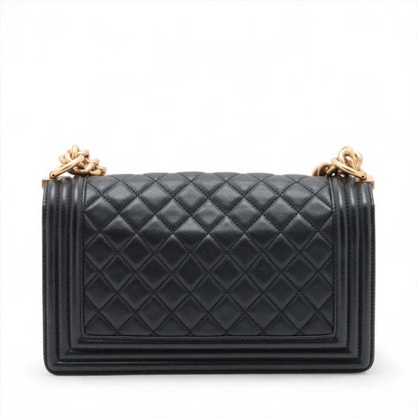 Chanel Black Caviar Calfskin Boy Chanel Flap Closure Handbag Bag [Clearance Sale]