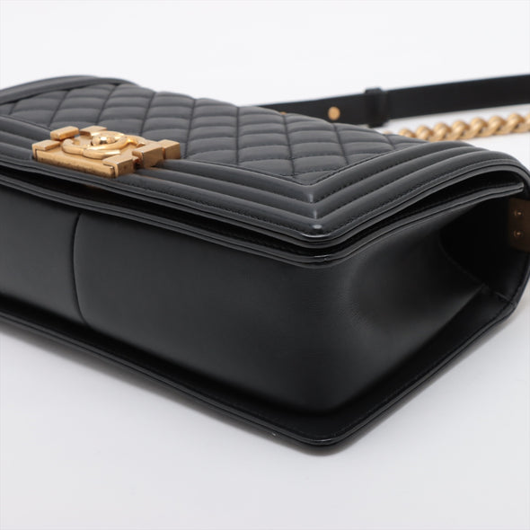 Chanel Black Caviar Calfskin Boy Chanel Flap Closure Handbag Bag [Clearance Sale]