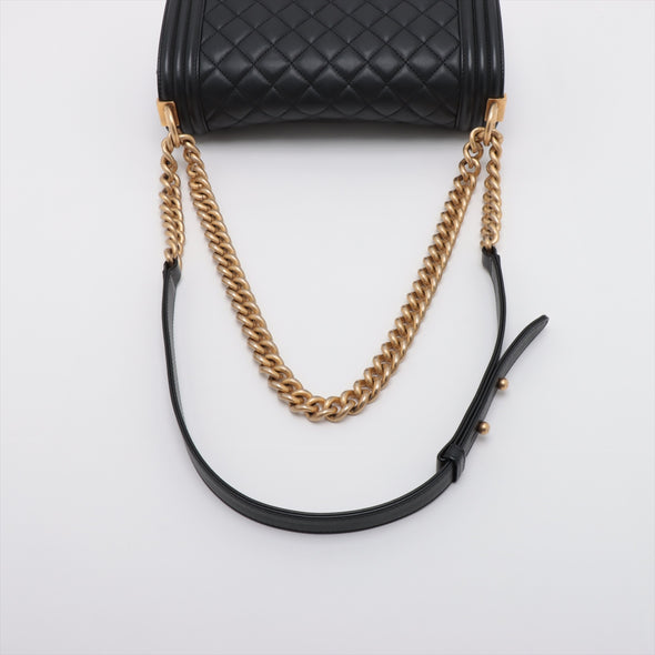 Chanel Black Caviar Calfskin Boy Chanel Flap Closure Handbag Bag [Clearance Sale]
