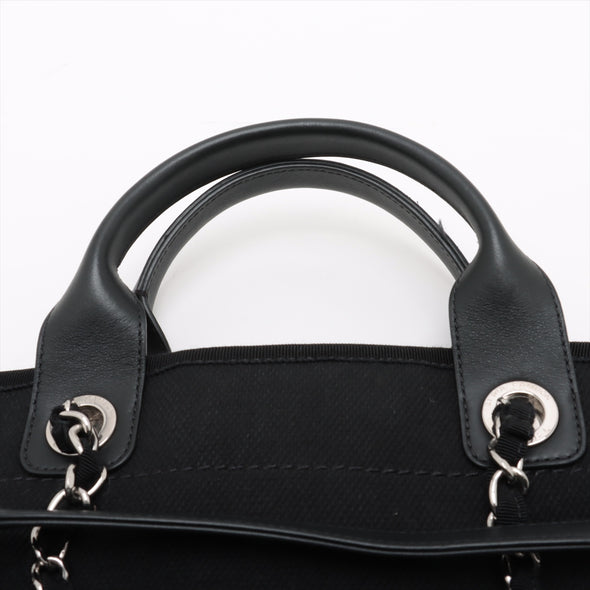 Chanel Black Canvas Deauville GM [Clearance Sale]