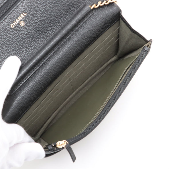 Chanel Black Caviar Leather Boy Chanel Wallet On Chain [Clearance Sale]