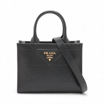 Prada Black Leather Symbole Leather Tote Bag [Clearance Sale]