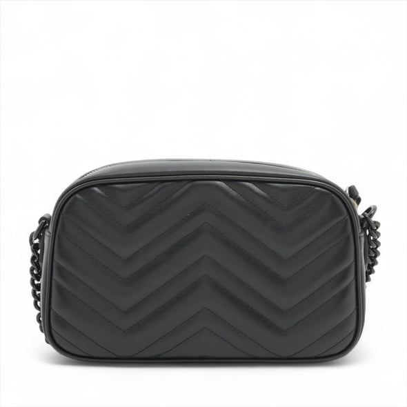 Gucci Black Leather GG Marmont Small Camera Bag [Clearance Sale]