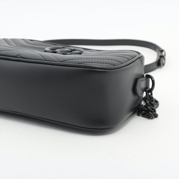 Gucci Black Leather GG Marmont Small Camera Bag [Clearance Sale]