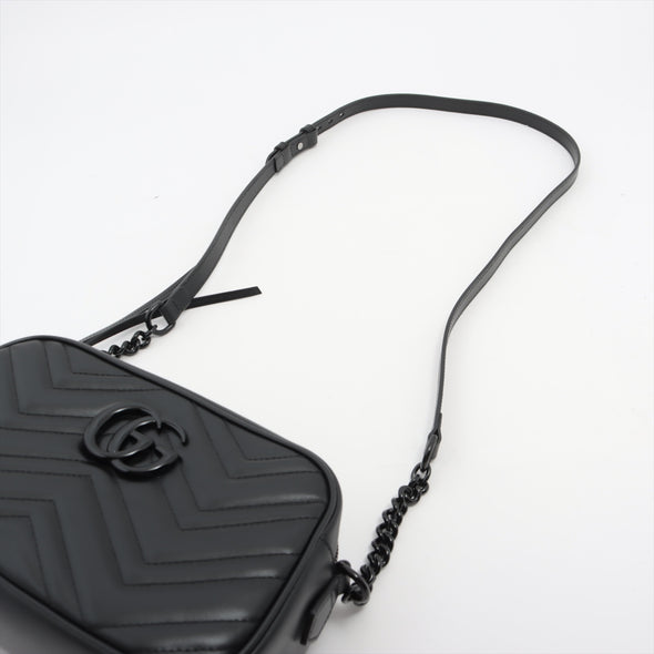 Gucci Black Leather GG Marmont Small Camera Bag [Clearance Sale]