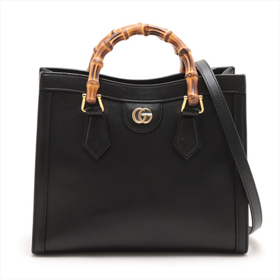 Gucci Black Leather Diana Tote Bag [Clearance Sale]