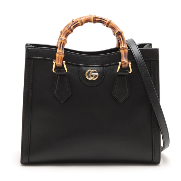 Gucci Black Leather Diana Tote Bag [Clearance Sale]