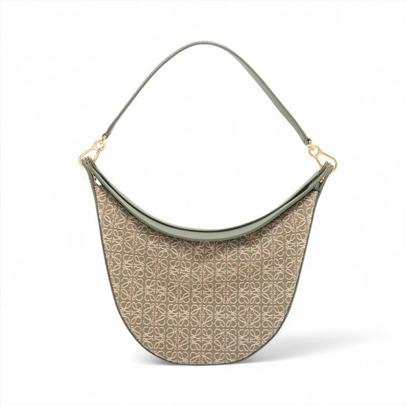 Loewe Green Leather Anagram Jacquard Medium Luna Bag [Clearance Sale]