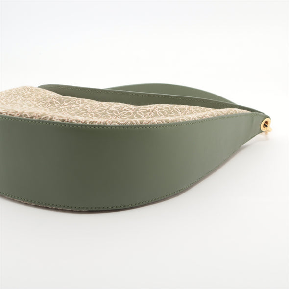 Loewe Green Leather Anagram Jacquard Medium Luna Bag [Clearance Sale]