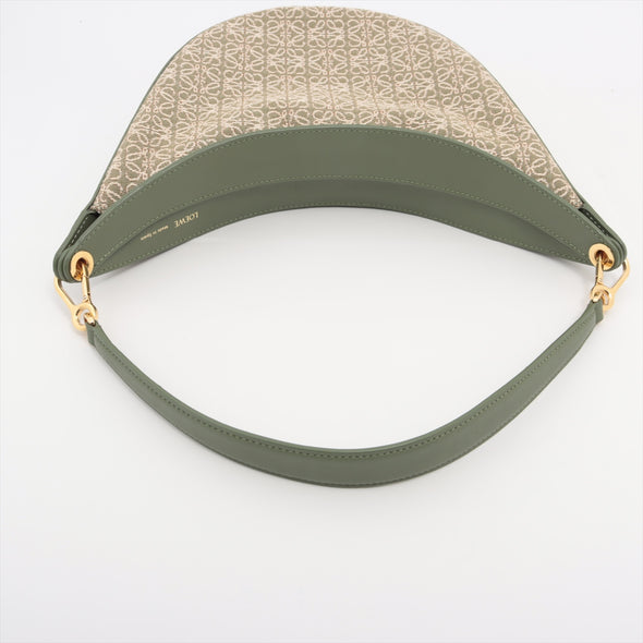 Loewe Green Leather Anagram Jacquard Medium Luna Bag [Clearance Sale]