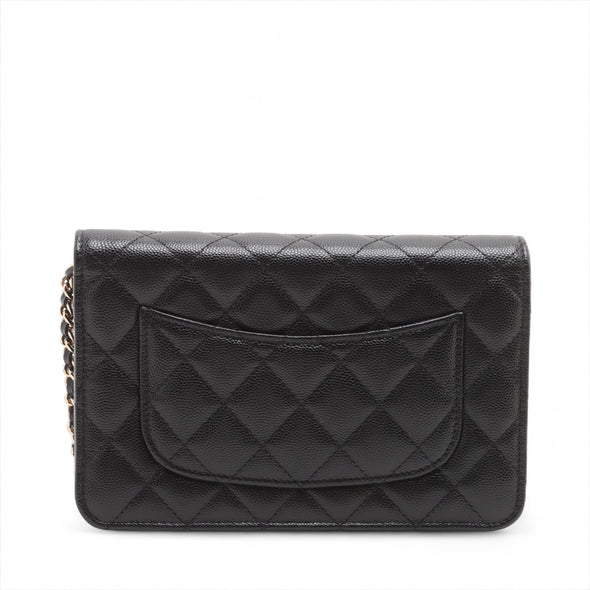 Chanel Black Caviar Leather Wallet On Chain [Clearance Sale]