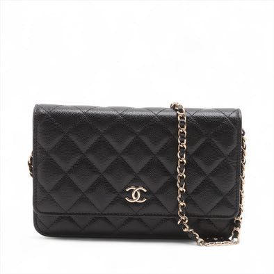 Chanel Black Caviar Leather Wallet On Chain [Clearance Sale]
