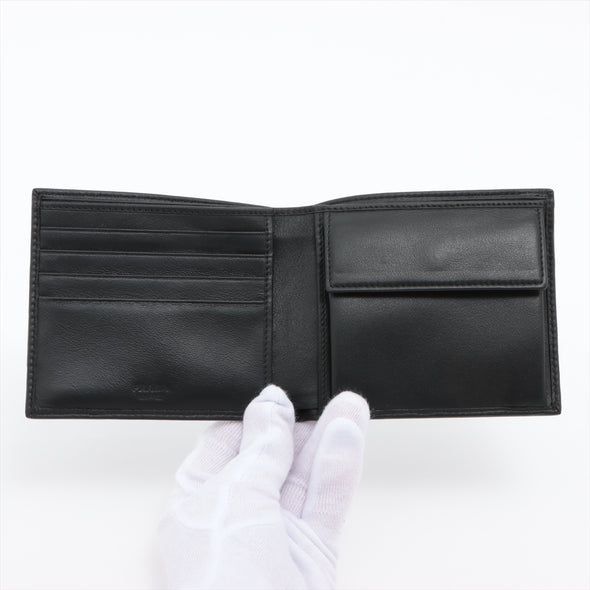 Prada Nero Leather Metal Logo Bi-Fold Wallet [Clearance Sale]