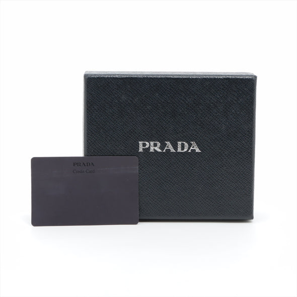 Prada Nero Leather Metal Logo Bi-Fold Wallet [Clearance Sale]
