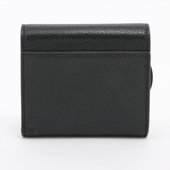 Christian Dior Black Leather Saddle Lotus Wallet [Clearance Sale]