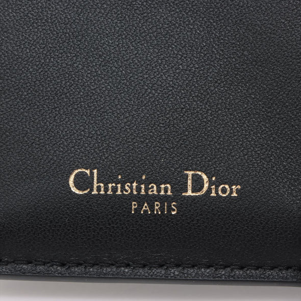 Christian Dior Black Leather Saddle Lotus Wallet [Clearance Sale]