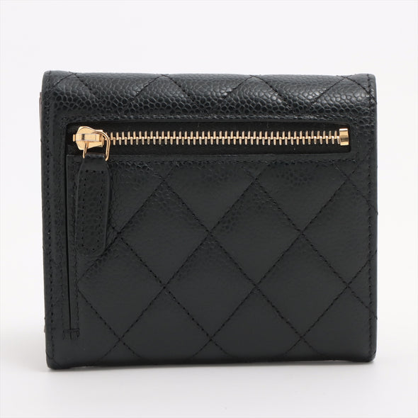 Chanel Black Caviar Leather Small Flap Wallet [Clearance Sale]