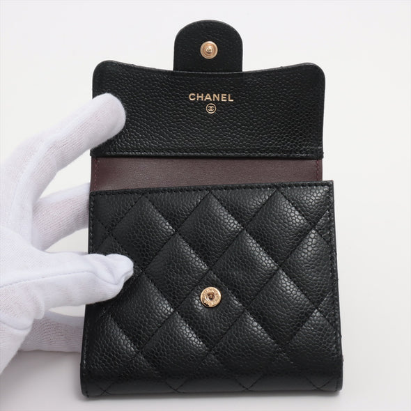 Chanel Black Caviar Leather Small Flap Wallet [Clearance Sale]