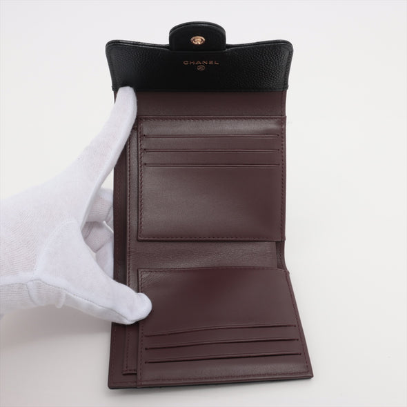 Chanel Black Caviar Leather Small Flap Wallet [Clearance Sale]