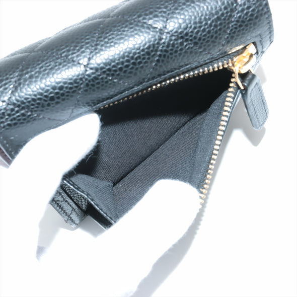 Chanel Black Caviar Leather Small Flap Wallet [Clearance Sale]