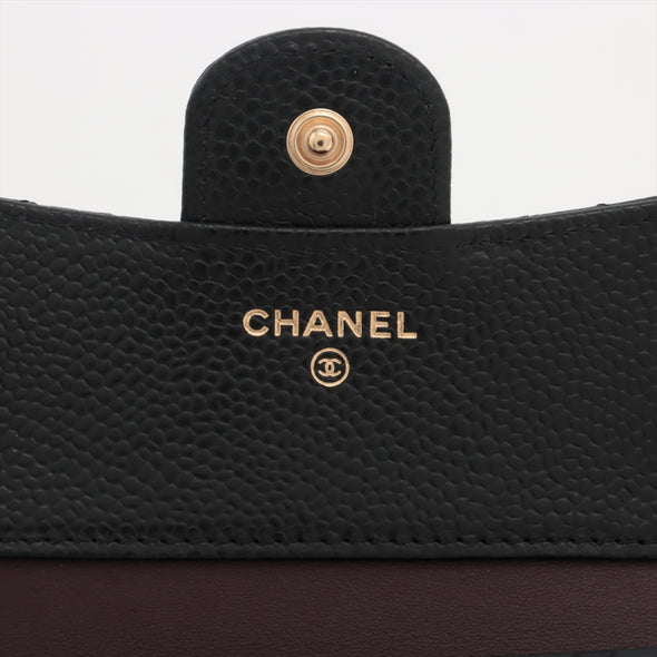 Chanel Black Caviar Leather Small Flap Wallet [Clearance Sale]