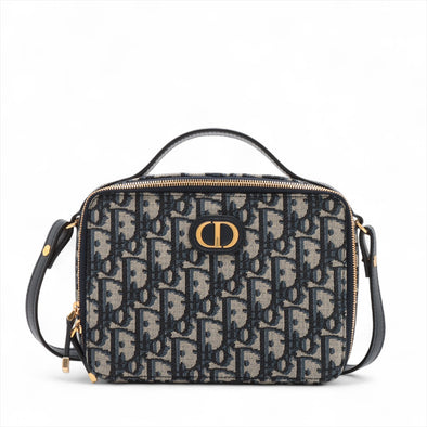 Christian Dior Blue Multicolor Dior Oblique Jacquard 30 Montaigne Box Bag [Clearance Sale]