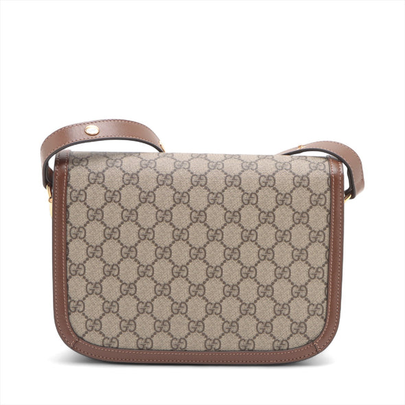 Gucci Brown GG Supreme Horsebit 1955 Medium Shoulder Bag [Clearance Sale]