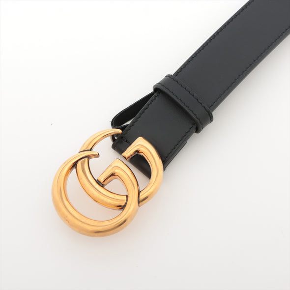 Gucci Black Leather GG Marmont Thin Belt [Clearance Sale]