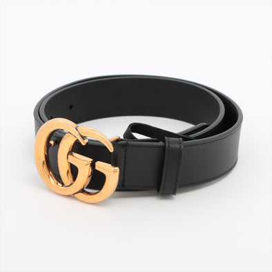 Gucci Black Leather GG Marmont Thin Belt [Clearance Sale]