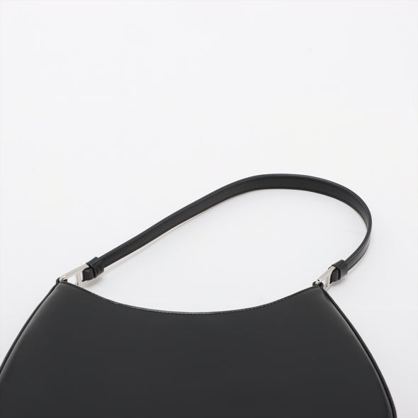 Prada Cleo Black Brushed Leather Shoulder Bag [Clearance Sale]
