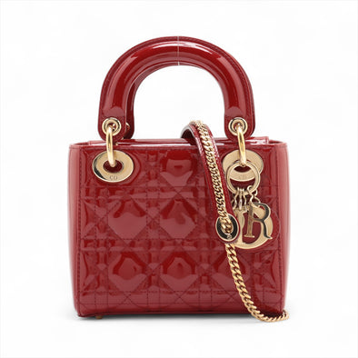 Christian Dior Red Patent Leather Mini Lady Dior [Clearance Sale]
