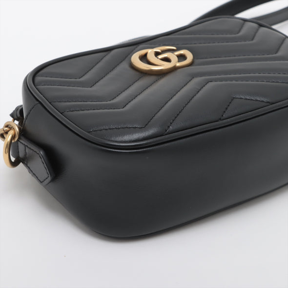 Gucci Black Leather GG Marmont Mini Camera Bag [Clearance Sale]