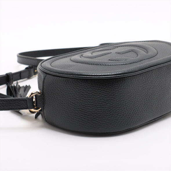 Gucci Black Soho Leather Interlocking G Shoulder Bag [Clearance Sale]