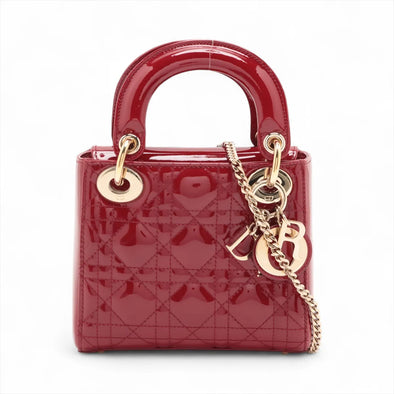 Christian Dior Red Patent Leather Mini Lady Dior  [Clearance Sale]