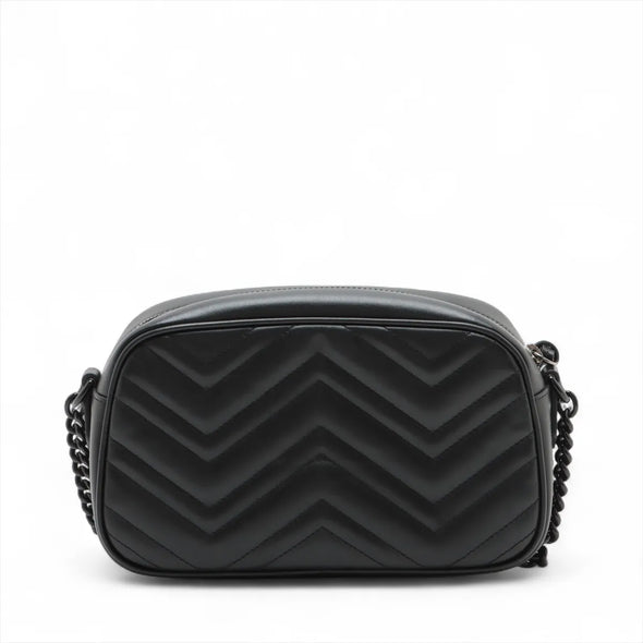 Gucci Black Leather GG Marmont Small Shoulder Bag [Clearance Sale]