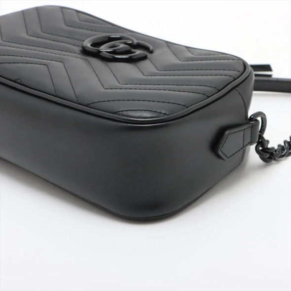 Gucci Black Leather GG Marmont Small Shoulder Bag [Clearance Sale]