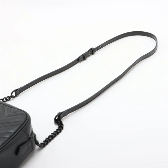 Gucci Black Leather GG Marmont Small Shoulder Bag [Clearance Sale]