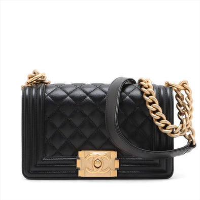 Chanel Black Caviar Small Boy Chanel [Clearance Sale]