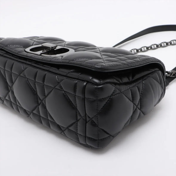 Christian Dior Black Quilted Macrocannage Calfskin Medium Caro Bag [Clearance Sale]