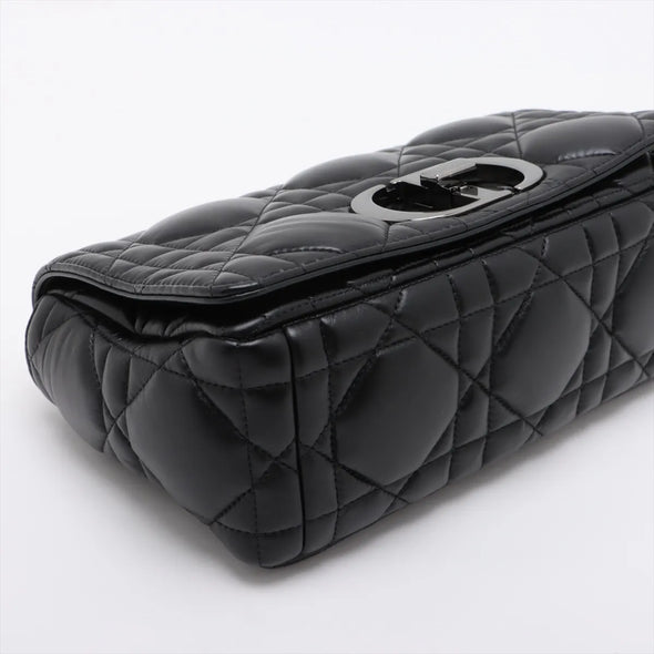Christian Dior Black Quilted Macrocannage Calfskin Medium Caro Bag [Clearance Sale]
