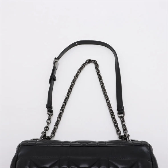 Christian Dior Black Quilted Macrocannage Calfskin Medium Caro Bag [Clearance Sale]