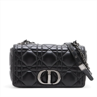 Christian Dior Black Quilted Macrocannage Calfskin Medium Caro Bag [Clearance Sale]