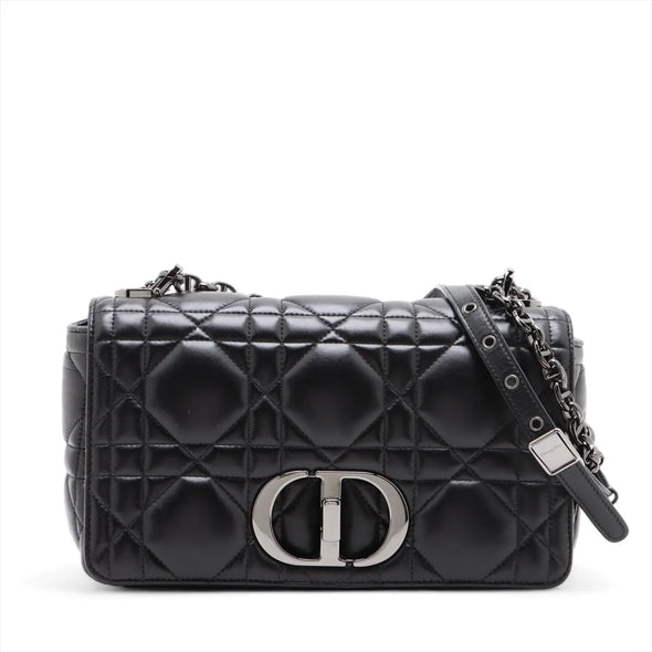 Christian Dior Black Quilted Macrocannage Calfskin Medium Caro Bag [Clearance Sale]