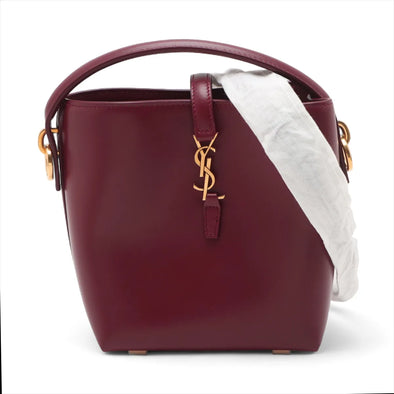 Saint Laurent Rouge Merlot Leather LE 37 Mini Bucket Bag [Clearance Sale]