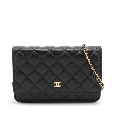 Chanel Black Caviar Calfskin Wallet On Chain [Clearance Sale]