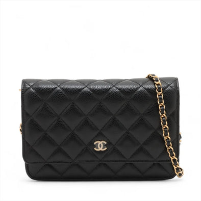 Chanel Black Caviar Calfskin Wallet On Chain [Clearance Sale]