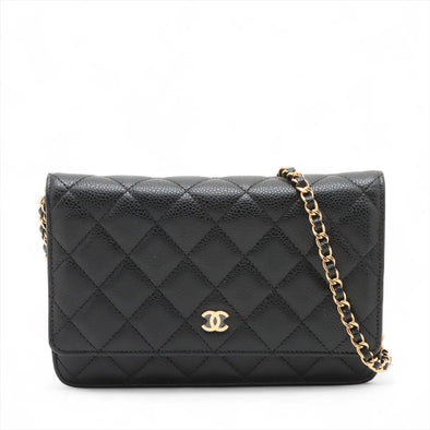 Chanel Black Caviar Calfskin Wallet On Chain [Clearance Sale]