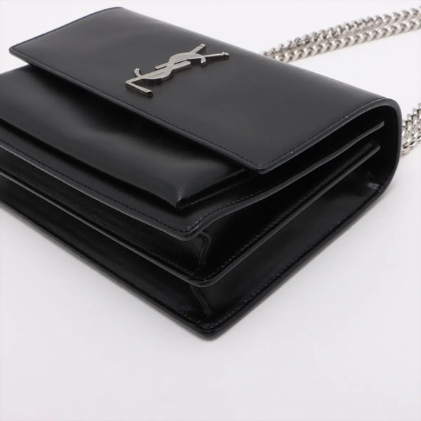 Saint Laurent Black Smooth Calfskin Leather Sunset Medium Chain Bag [Clearance Sale]