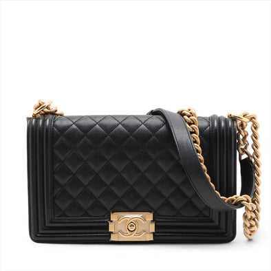 Chanel Black Caviar Calfskin Boy Chanel Handbag [Clearance Sale]