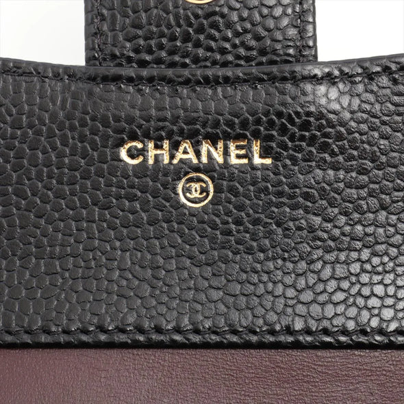Chanel Black Caviar Calfskin Compact Wallet [Clearance Sale]